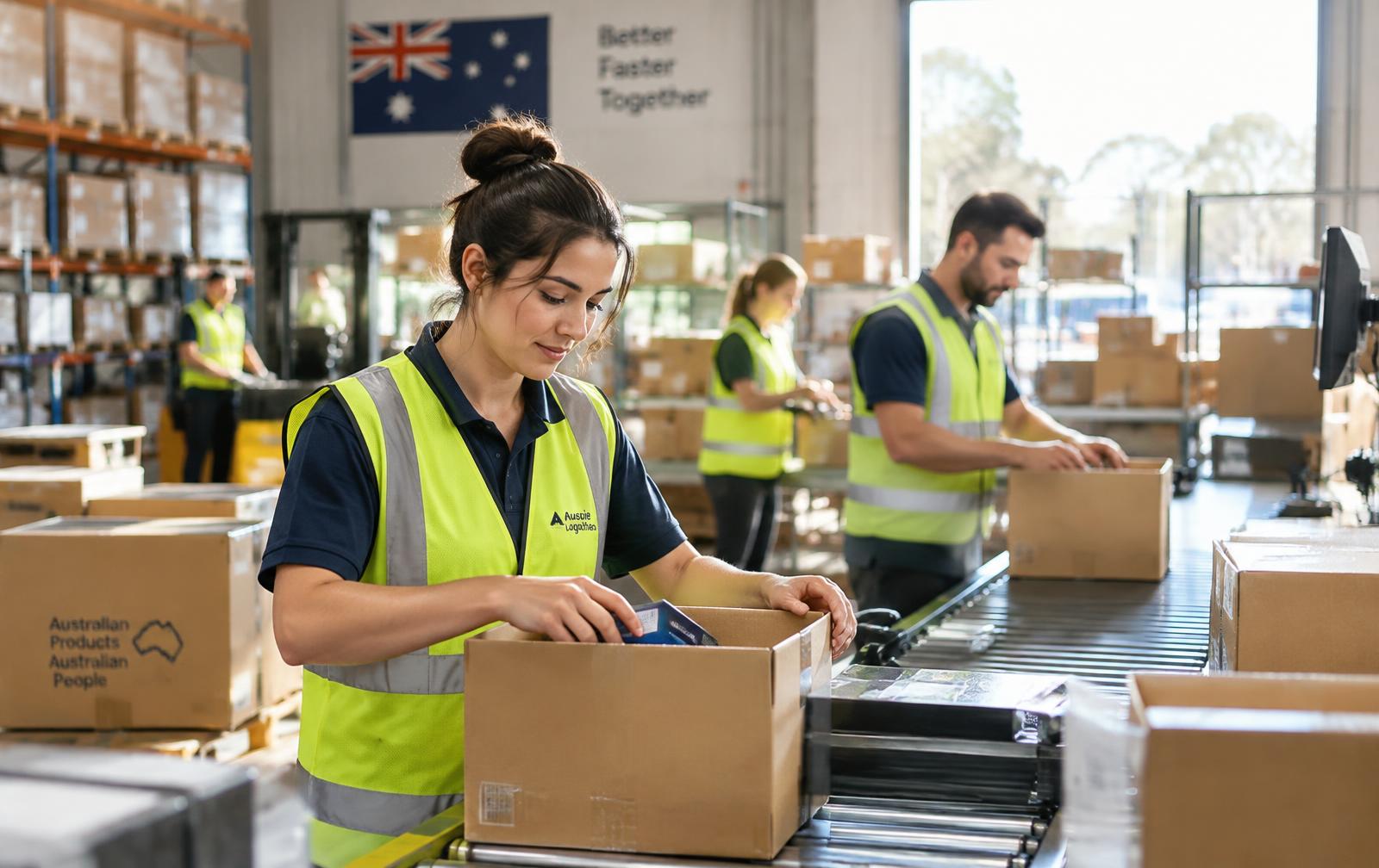 Warehouse staff packing orders